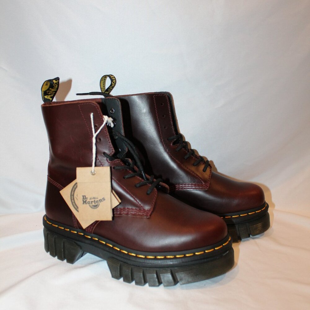 DR. MARTENS WOMEN'S AUDRICK 8 EYE PLATFORM LACE UP COMBAT BOOTS‎